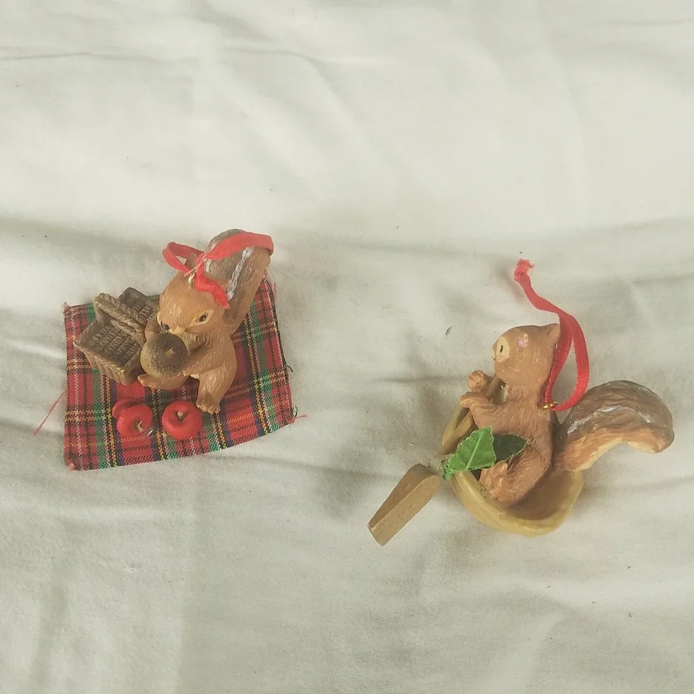 Squirrel Christmas Ornaments Brown Excellent Woodland Pair whimsical outdoorsy